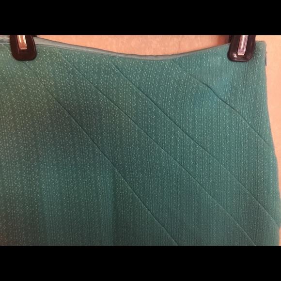 Anthropologie Eva Franco San Pedro Blue Teal Tweed Pencil Skirt 6 - Picture 7 of 8